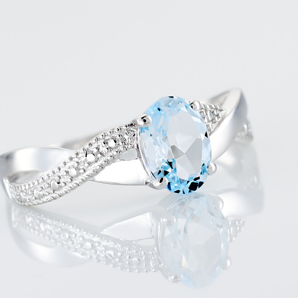 Bague Candice Or Blanc Topaze - Bagues pierres fines Femme | Marc Orian