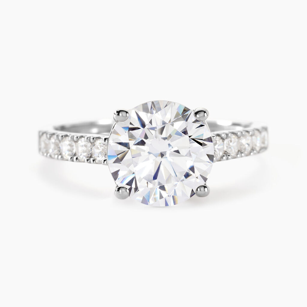 Bague Solitaire Terese Or Blanc Oxyde De Zirconium - Bagues Solitaire Femme | Marc Orian
