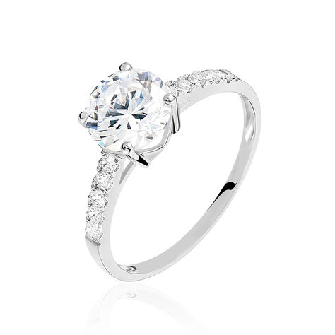 Bague Solitaire Terese Or Blanc Oxyde De Zirconium - Bagues Solitaire Femme | Marc Orian