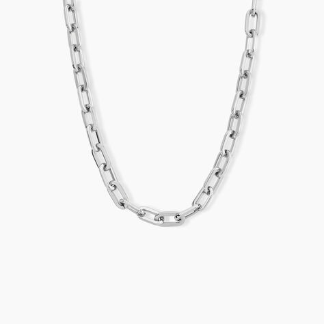 Collier Timoteo Acier Blanc - Colliers fantaisie Homme | Marc Orian