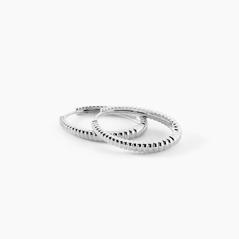 Cr&eacute;oles Ribbed Argent Blanc - Cr&eacute;oles Femme | Marc Orian