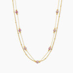 Collier Acier Jaune Rhodochrosite - Colliers avec pierres Femme | Marc Orian