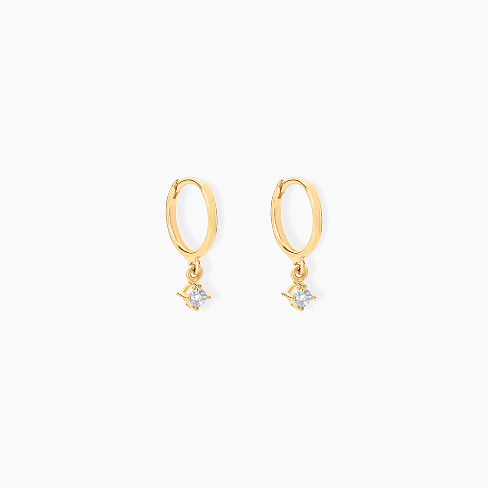 Créoles Racquel Or Jaune Diamant - Créoles Femme | Marc Orian