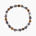 Bracelet Naturel Acier Argent&eacute; Jaspe Africain - Bracelets cha&icirc;nes Homme | Marc Orian