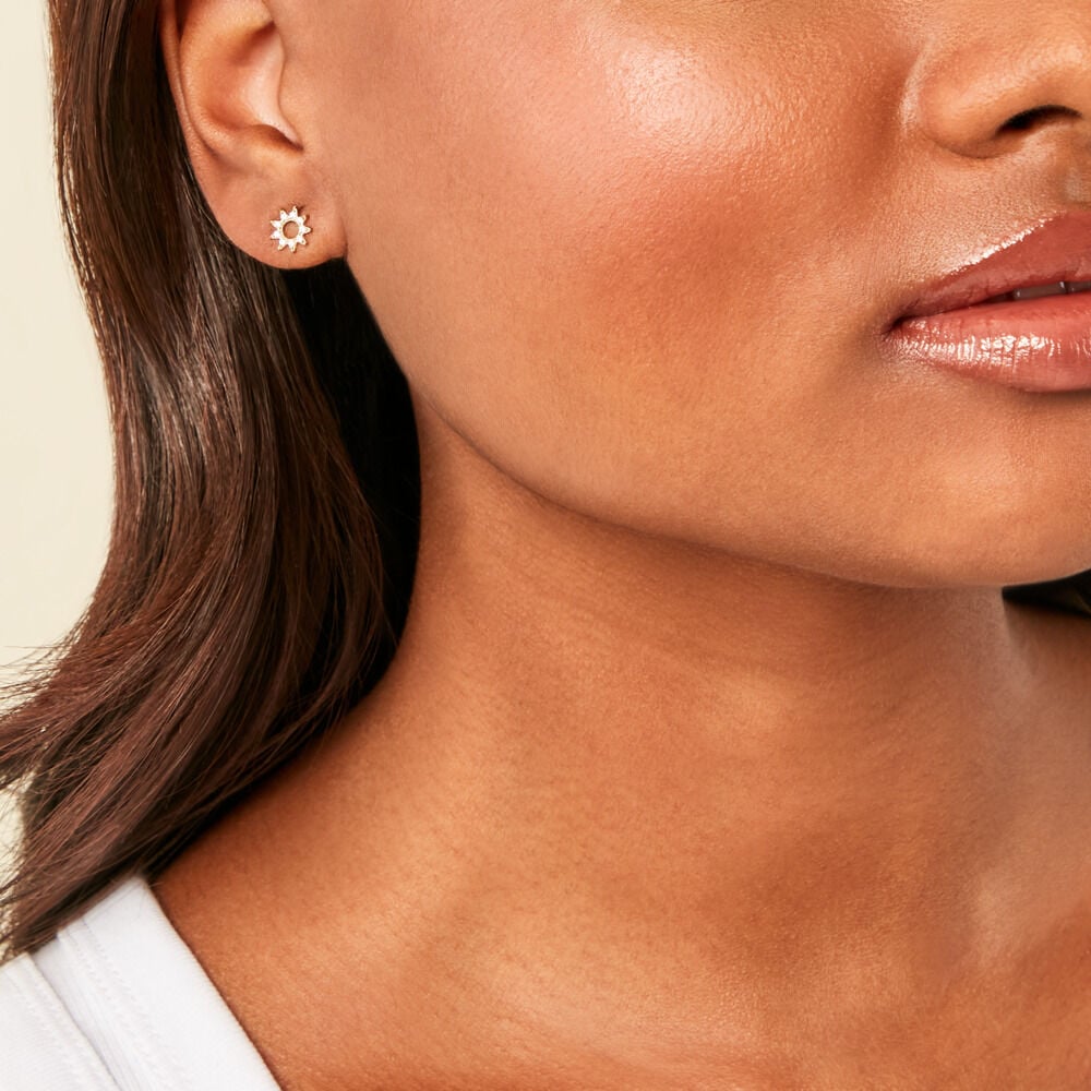 Boucles D'Oreilles Puces Sosimo Or Jaune Oxyde De Zirconium - Puces Femme | Marc Orian