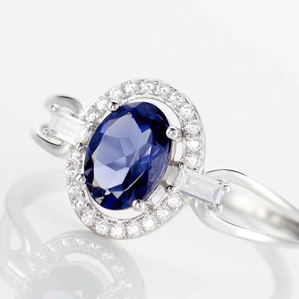 Bague Dally Or Blanc Oxyde De Zirconium Iolite - Solitaires Femme | Marc Orian