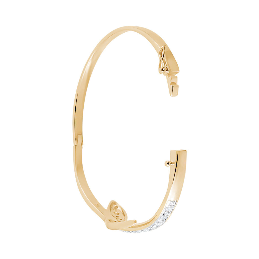 Bracelet Jonc Reyyanae Plaqu&eacute; Or Jaune Oxyde De Zirconium - Bracelets joncs Femme | Marc Orian