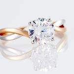 Bague Solitaire Micheline Or Bicolore Oxyde De Zirconium - Solitaires Femme | Marc Orian