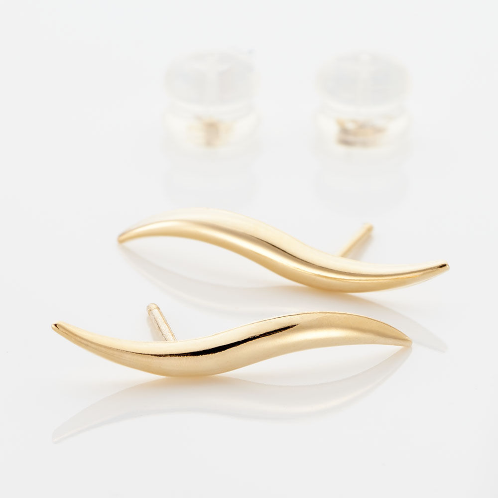 Boucles D'oreilles Pendantes Merone Vagues Or Jaune - Pendantes Femme | Marc Orian