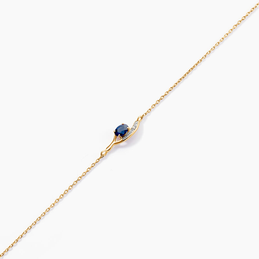 Bracelet Emotion Or Jaune Saphir Diamant - Bracelets cha&icirc;nes Femme | Marc Orian