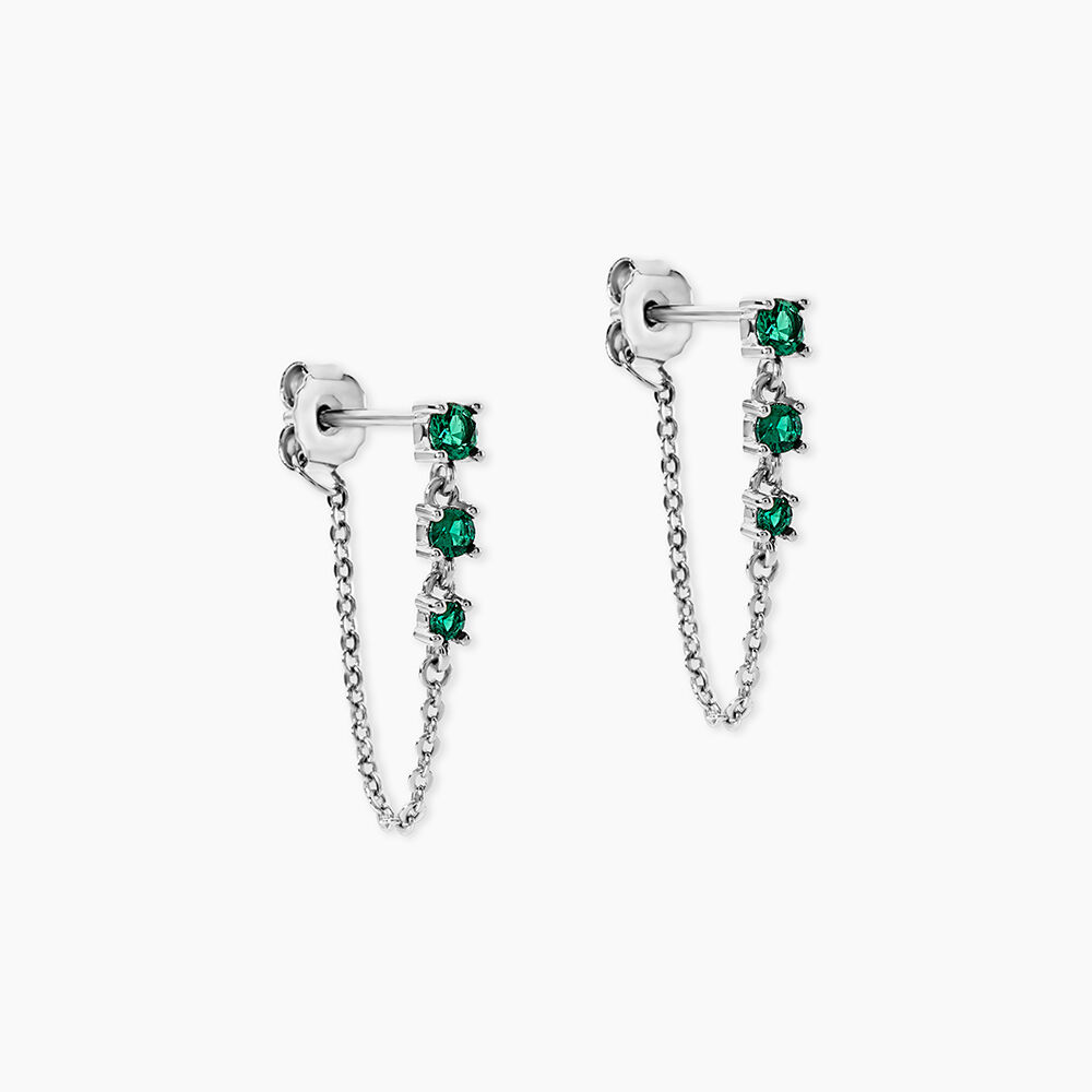 Bijoux D'Oreilles Emiko Argent Blanc Oxyde De Zirconium - Piercings d'oreilles Femme | Marc Orian