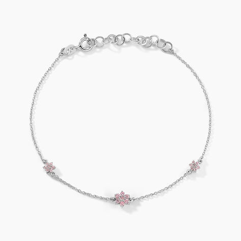 Bracelet Argent Blanc Blossom Bash Oxyde De Zirconium - Bracelets chaînes Femme | Marc Orian