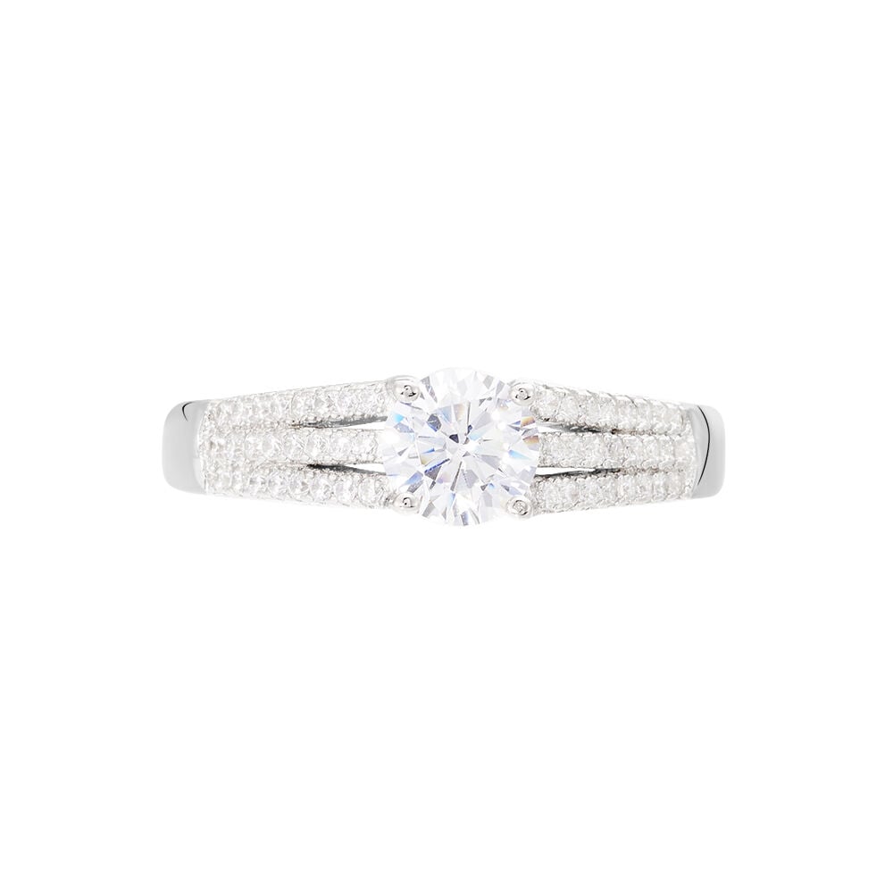 Bague Solitaire Maelline Argent Blanc Oxyde De Zirconium - Solitaires Femme | Marc Orian