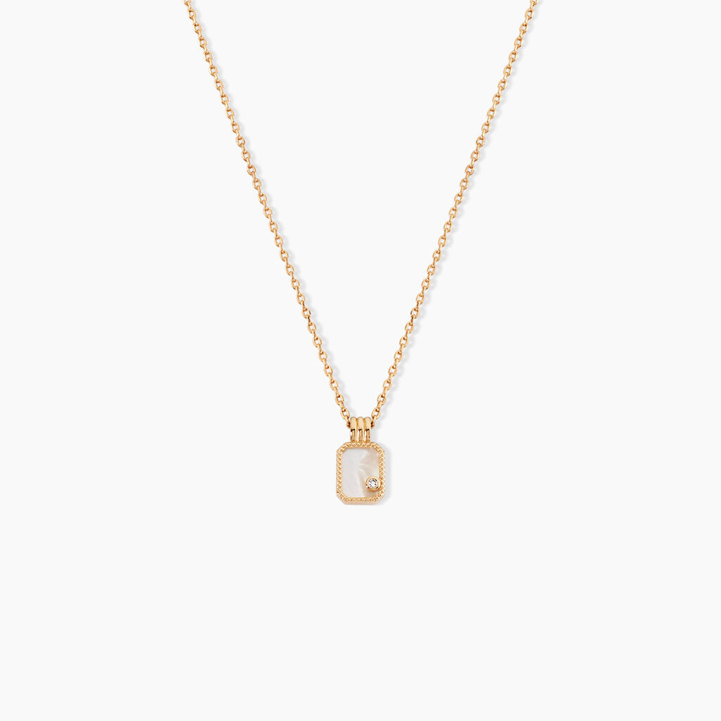 Collier Astria Plaqu&eacute; Or Jaune Nacre - Colliers avec pierres Femme | Marc Orian