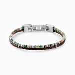 Bracelet Jourdan Cuir De Vache Noir Agate - Bracelets cuir Homme | Marc Orian