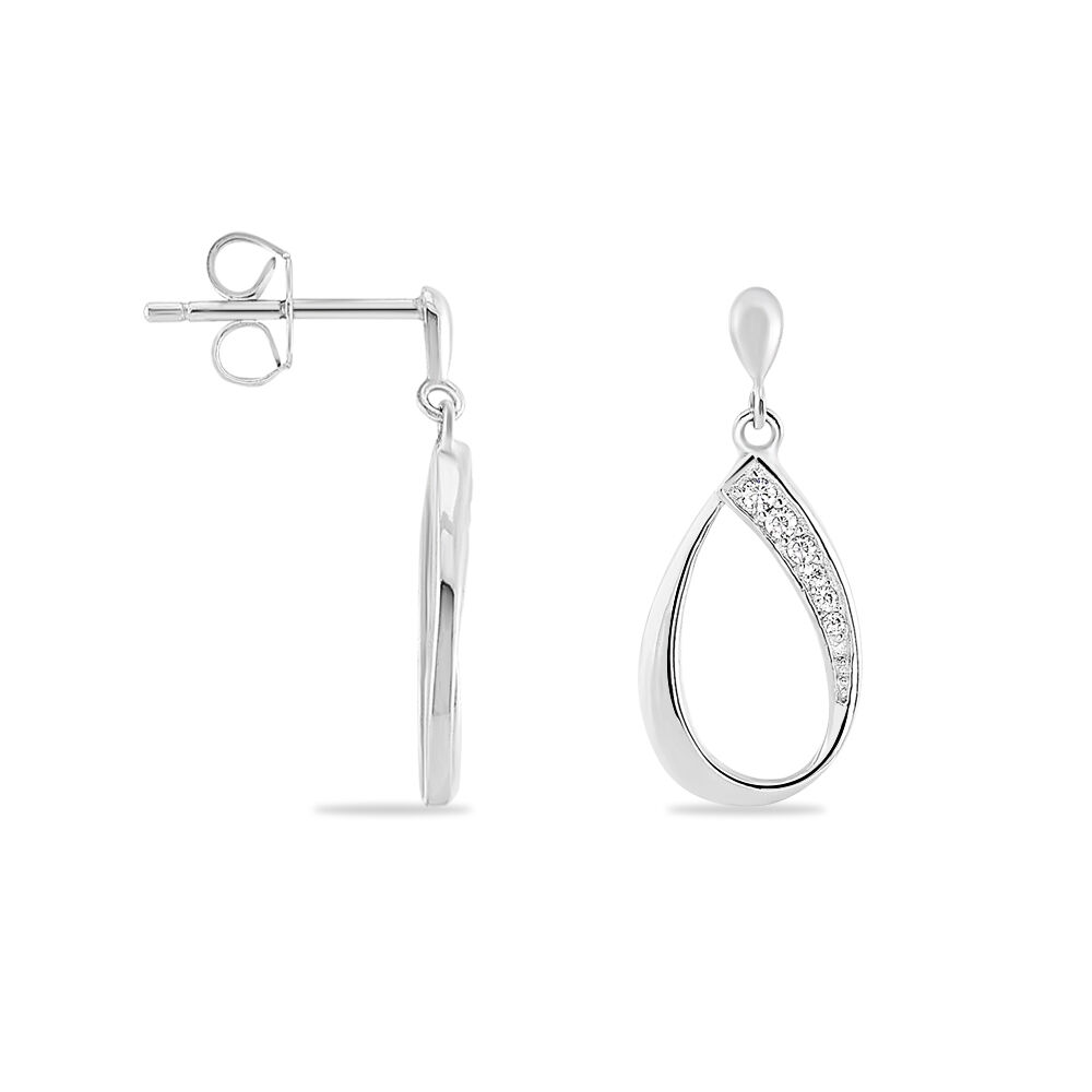 Boucles D'oreilles Pendantes Maritie Argent Blanc Oxyde De Zirconium - Pendantes Femme | Marc Orian