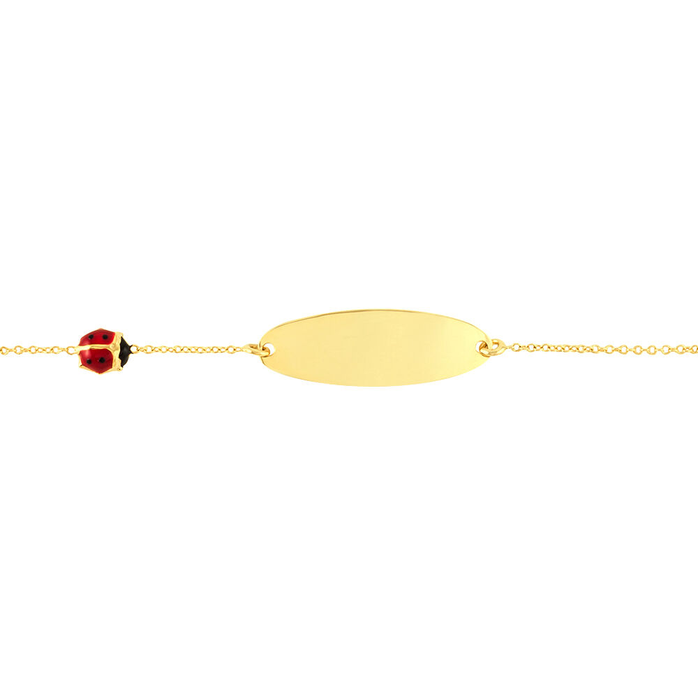 Bracelet Identité Holden Coccinelle Or Jaune - Gourmettes Enfant | Marc Orian
