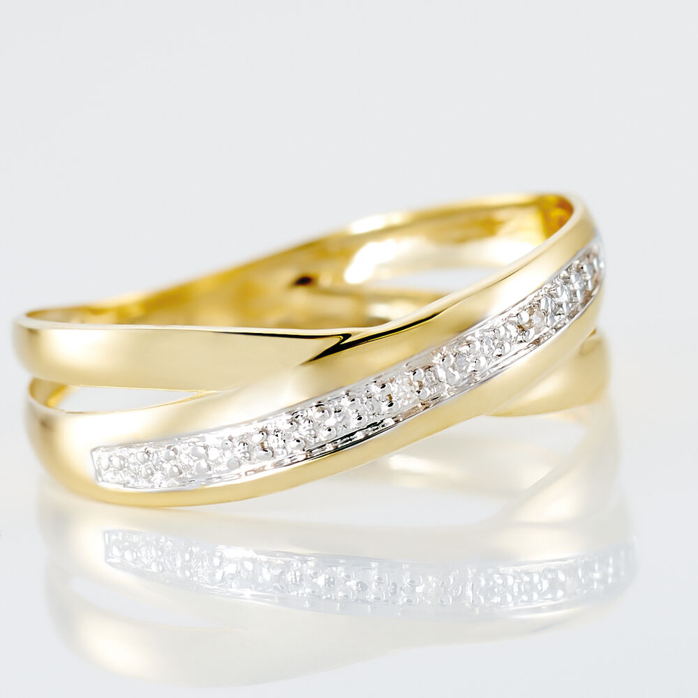 Bague Croisee Or Jaune Diamant - Bagues pierres précieuses Femme | Marc Orian