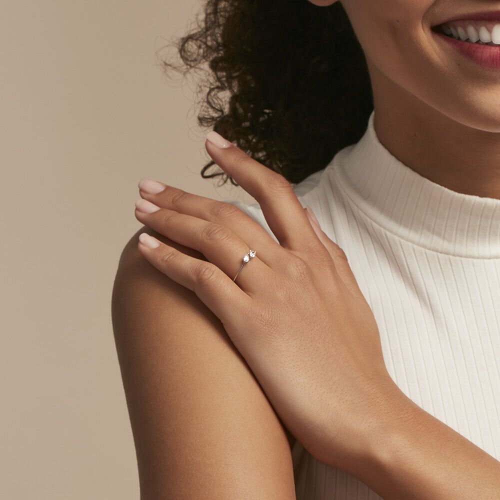 Bague Cinzia Argent Blanc Oxyde De Zirconium - Bagues de promesse Femme | Marc Orian