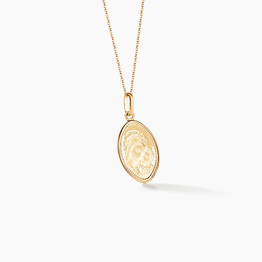 Pendentif Or Jaune Vierge A L'enfant - Bijoux personnalis&eacute;s Unisex | Marc Orian
