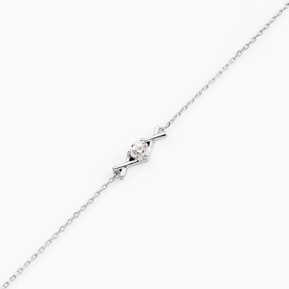 Bracelet Laina Argent Blanc Oxyde De Zirconium - Bracelets fantaisie Femme | Marc Orian
