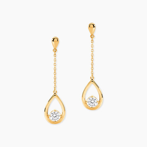 Boucles D'oreilles Pendantes Or Jaune Bartolome Oxyde De Zirconium - Pendantes Femme | Marc Orian