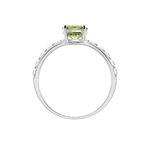 Bague Or Blanc Monroe P&eacute;ridot Oxydes De Zirconium - Bagues avec pierre Femme | Marc Orian