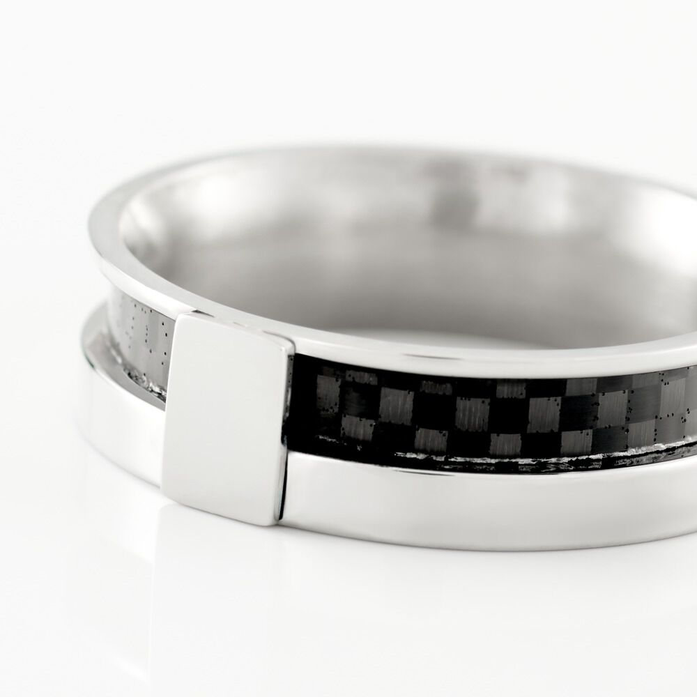 Bague Karly Acier Blanc -  Homme | Marc Orian