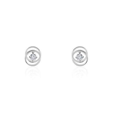 Boucles D'oreilles Puces Nid Amour Or Blanc Diamant - Clous d'oreilles Femme | Marc Orian