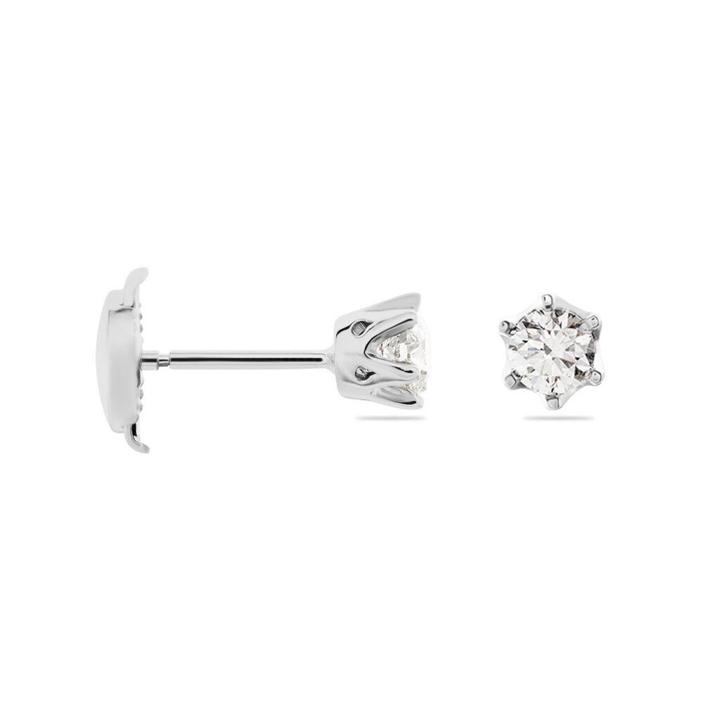 Boucles D'oreilles Puces Natalia Pl Platine Blanc Diamant - Boucles d'oreilles pierres précieuses Femme | Marc Orian