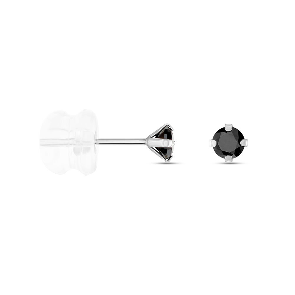Boucles D'oreilles Puces Daria Or Blanc Oxyde De Zirconium - Puces Femme | Marc Orian