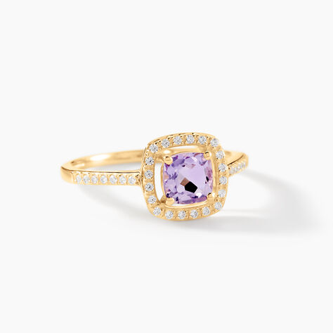 Bague Adrienna Or Jaune Am&eacute;thyste Oxyde De Zirconium - Bagues pierres fines Femme | Marc Orian