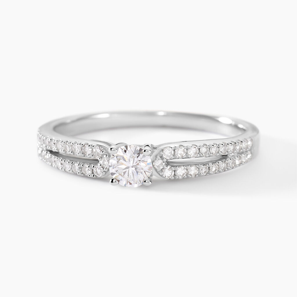 Bague Solitaire Katalina Or Blanc Diamant - Parures de mariage Femme | Marc Orian