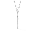 Collier Cravate Argent Blanc Syrielle Oxyde De Zirconium - Colliers avec pierres Femme | Marc Orian