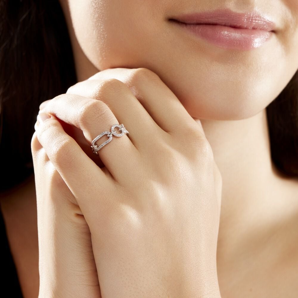 Bague Ela Argent Blanc Oxyde De Zirconium - Bijoux fantaisie Femme | Marc Orian
