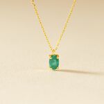 Collier Ovale Or Jaune Emeraude - Colliers avec pierres Femme | Marc Orian