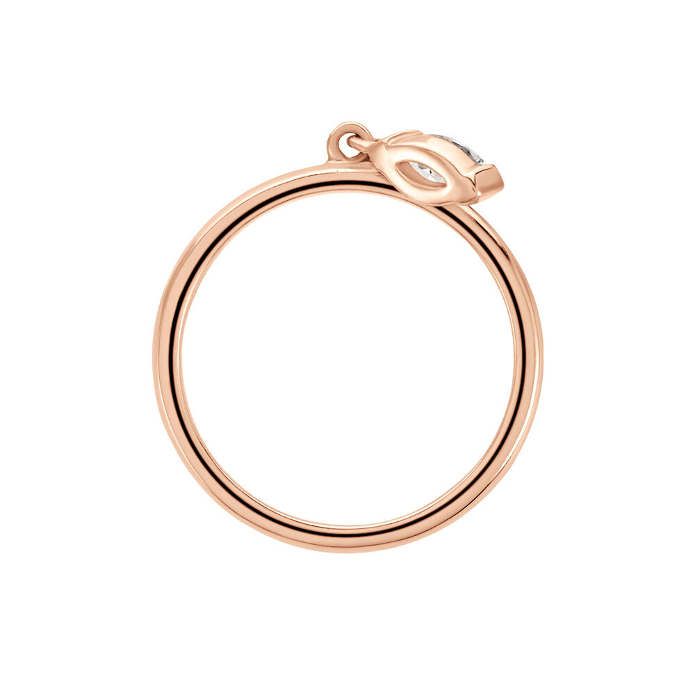 Bague Kenta Argent Rose Oxyde De Zirconium - Bagues breloque Femme | Marc Orian
