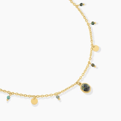 Collier Athena Acier Jaune Turquoise - Colliers avec pierres Femme | Marc Orian