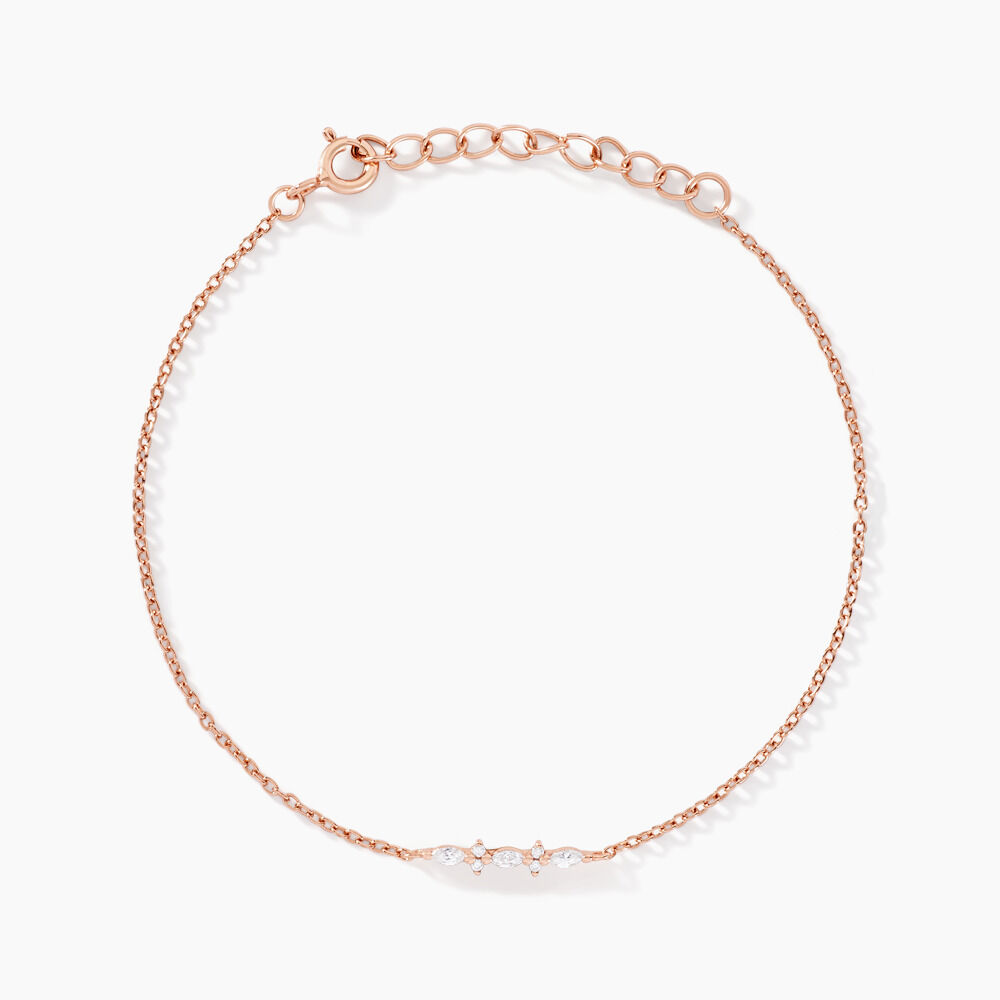 Bracelet Naura Argent Rose Oxyde De Zirconium - Bracelets chaînes Femme | Marc Orian