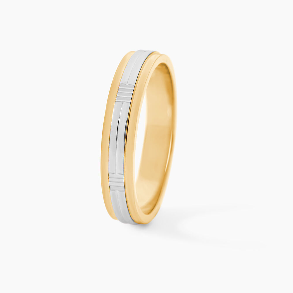 Alliance Or Bicolore Jaune / Blanc Sequana - Alliances duo Unisex | Marc Orian