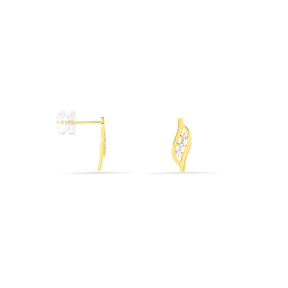 Boucles D'oreilles Puces Caline Or Jaune Diamant - Puces Femme | Marc Orian