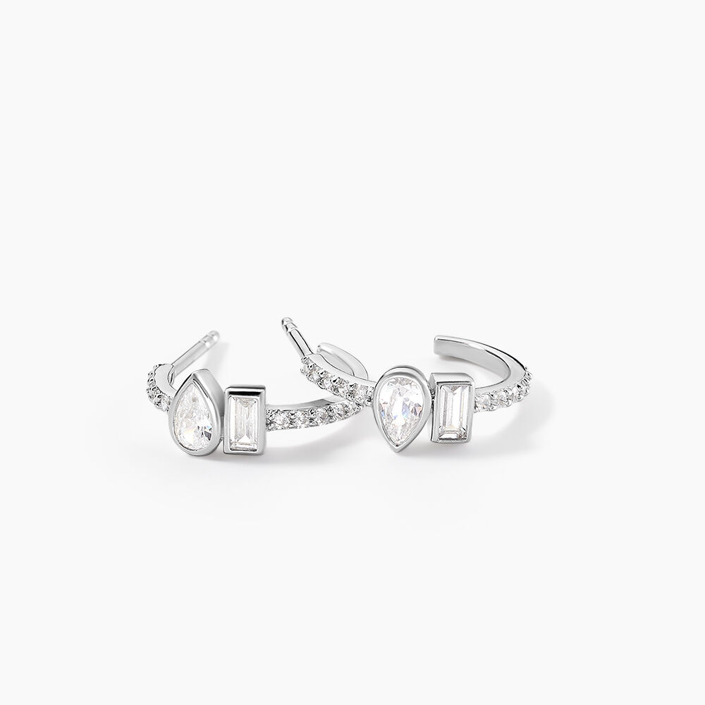 Créoles Dua Argent Blanc Oxyde De Zirconium - Créoles Femme | Marc Orian
