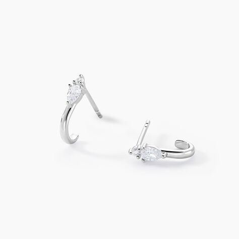 Créoles Desert Argent Blanc Oxyde De Zirconium - Créoles Femme | Marc Orian