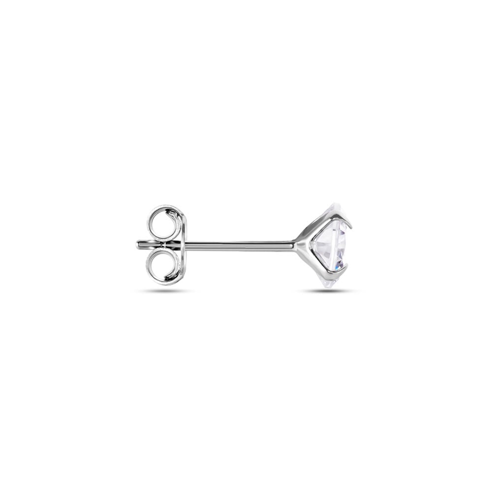 Boucle D'oreille Puce Unitaire Niels Argent Blanc Oxyde De Zirconium - Puces Homme | Marc Orian