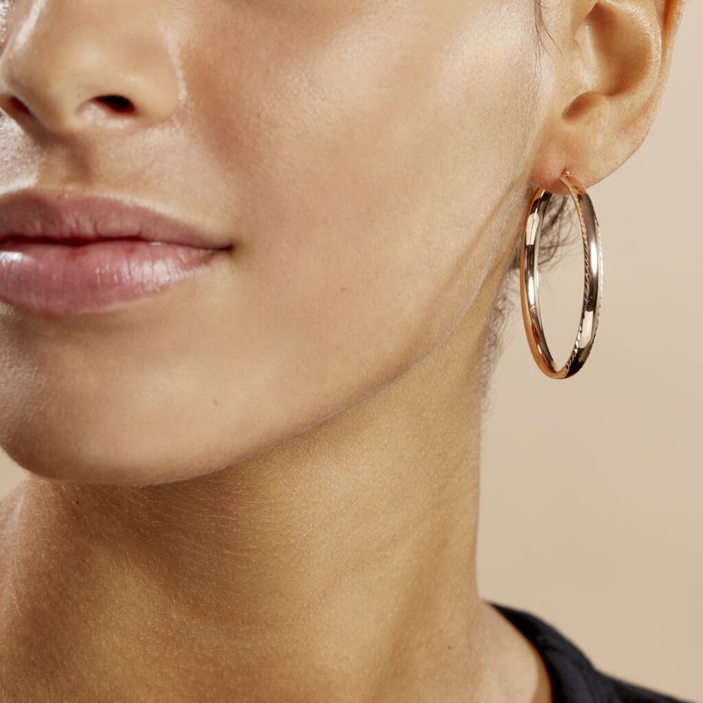 Créoles Argent Rose Ava - Boucles d'oreilles Créoles Femme | Marc Orian