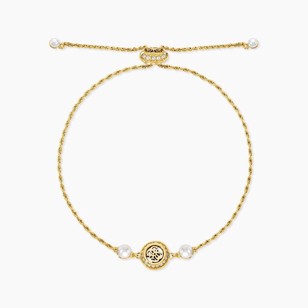 Bracelet Guess Tiny Pearly Acier Jaune Oxyde De Zirconium Perle D'Imitation - Bracelets cha&icirc;nes Femme | Marc Orian