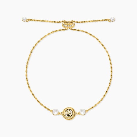Bracelet Guess Tiny Pearly Acier Jaune Oxyde De Zirconium Perle D'Imitation - Bracelets cha&icirc;nes Femme | Marc Orian
