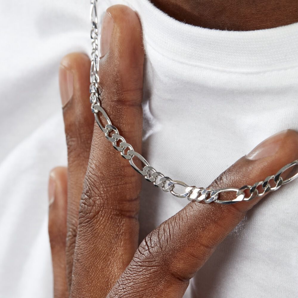 Collier Vivian Argent Blanc - Chaines Homme | Marc Orian
