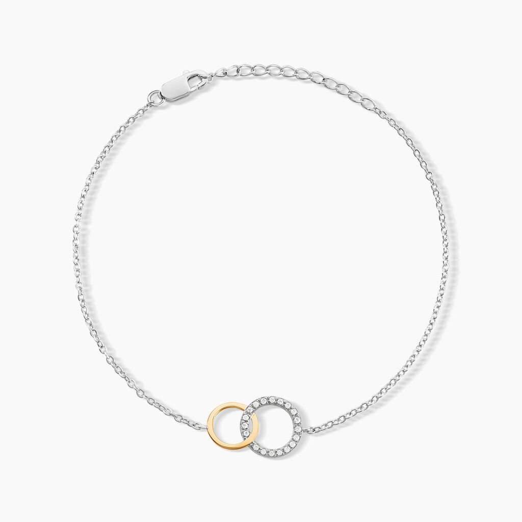 Bracelet Fei Or Jaune Oxyde De Zirconium - Bracelets Anneaux Entrelaces Femme | Marc Orian
