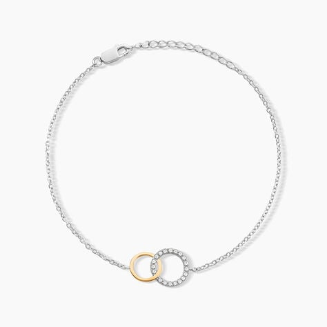 Bracelet Fei Or Jaune Oxyde De Zirconium - Bracelets Anneaux Entrelaces Femme | Marc Orian